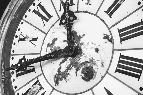 Vintage clock in monotone.I...
