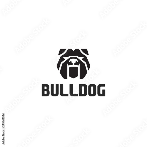 Bulldog logo vector design template in isolated white background