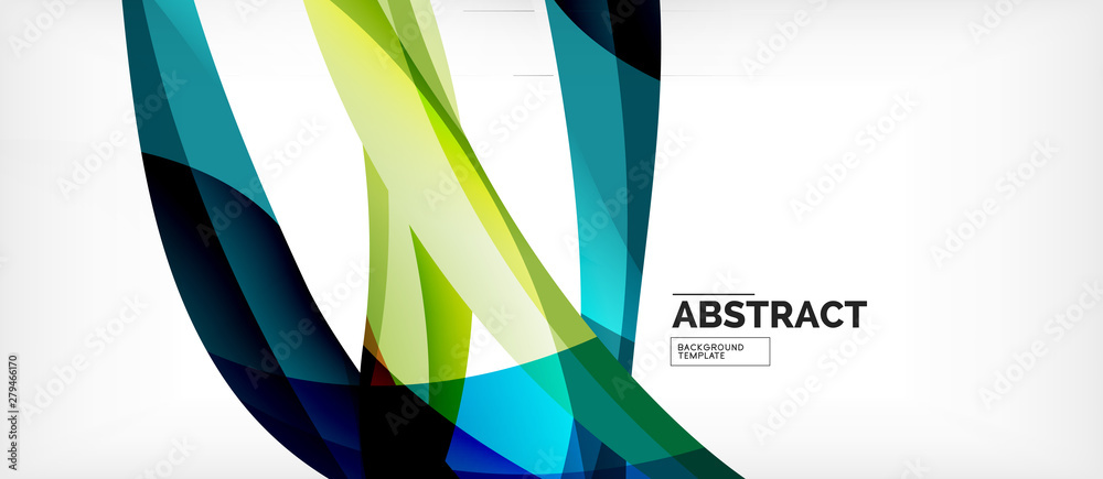 Obraz premium Colorful wave lines abstract background, color line for business or techno presentation