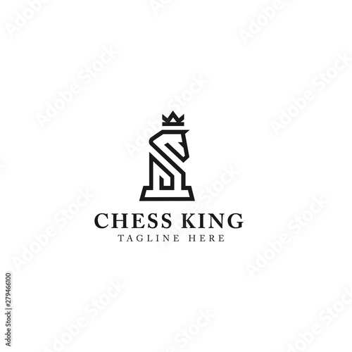 Horse king logo design vector template