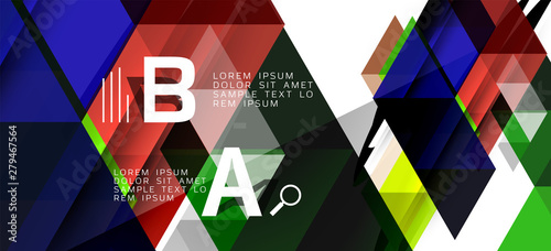 Colorful repeating triangles modern geometric in contemporary style on white background. Abstract geometric shape. Modern stylish texture