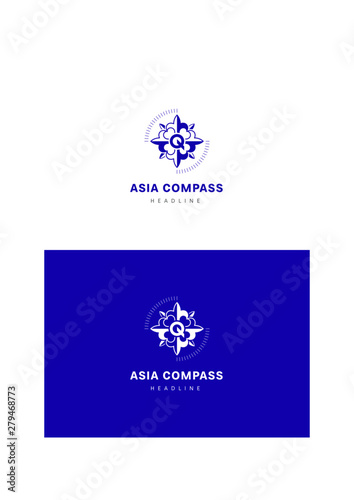 Asia compass company logo template. © Pitcher