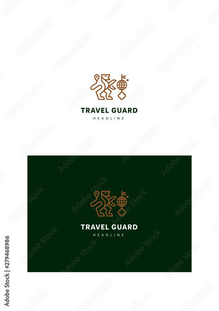 Travel guard company logo template.