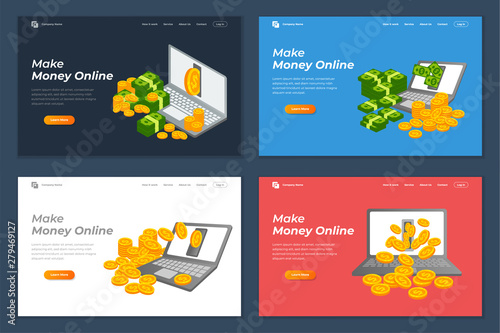 make money online banner landing page background design