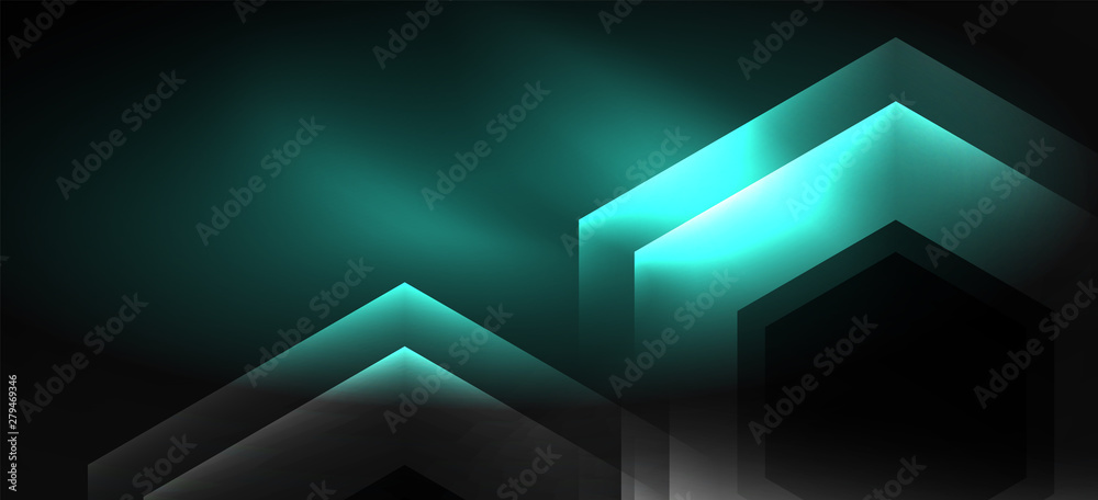 Neon color hexagon shapes, lines on black background. Modern template for web backdrop design. Abstract geometric frame Neon color hexagon shapes, lines on black background. Modern template for web backdrop design. Abstract geometric frame