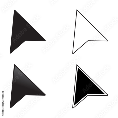 Free Download arrow pointer black web icon flat on white background vector template illustration in white background_arrow cursor mouse - GFXLoad