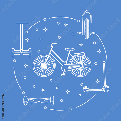 Bike, segway, mono-wheel, scooter, gyroscooter.