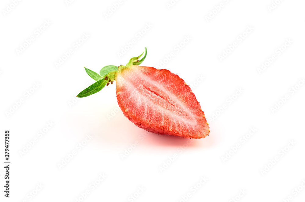 Strawberry slice Isolated on a white background. Organic food. Strawberry slice Isolated on a white background. Organic food.