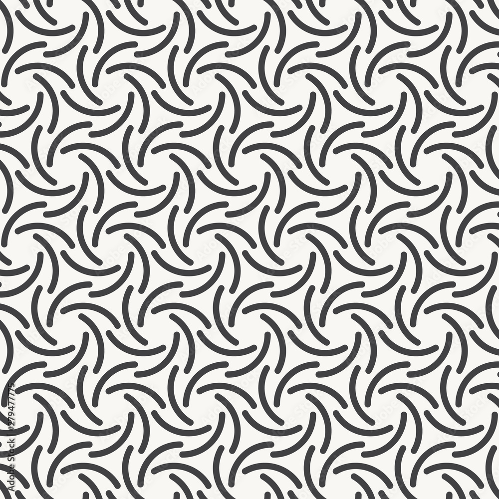 Vector pattern, repeating a linear quarter of circle on hexagon shape. Pattern clean for fabric, wallpaper, printer. Pattern is on swatches panel.