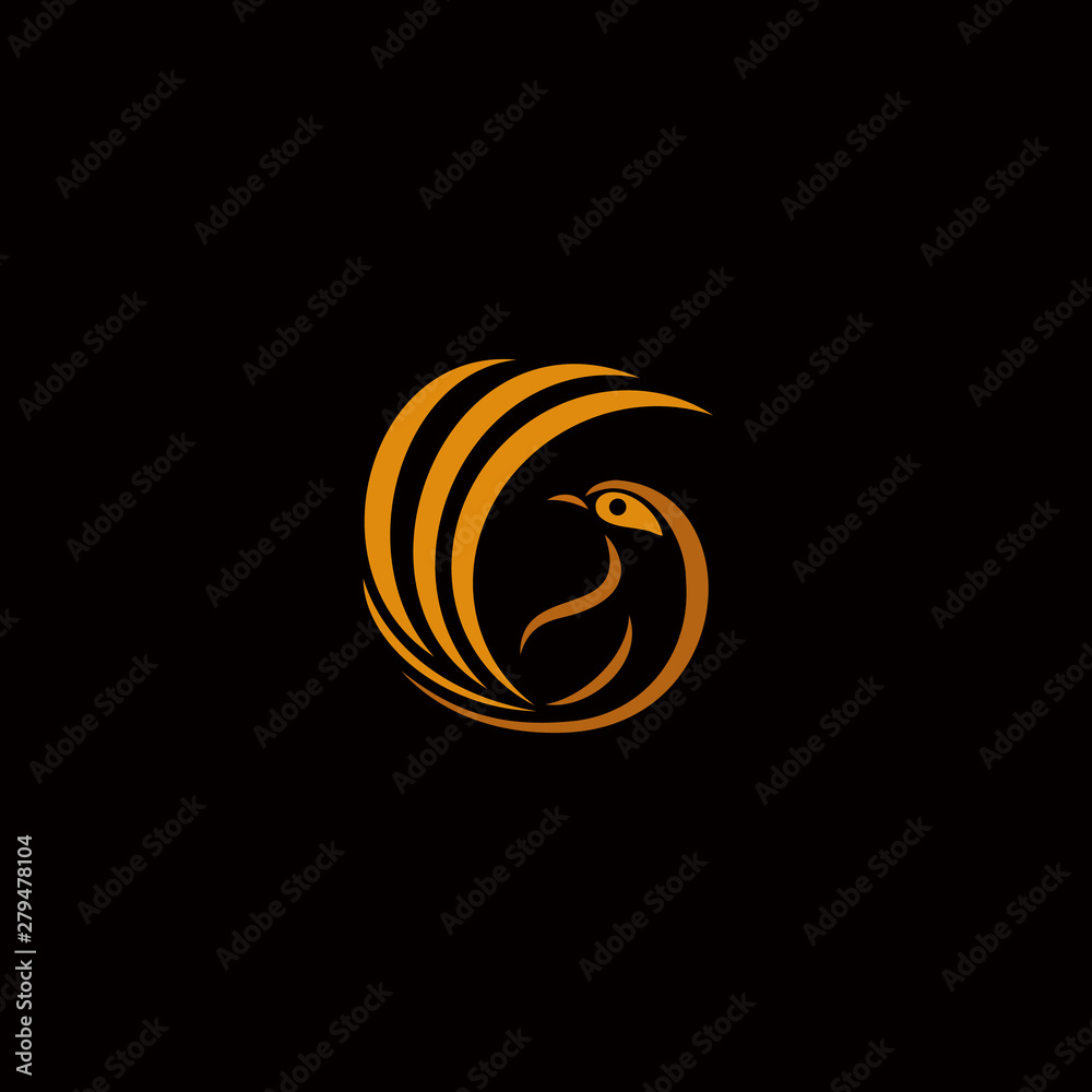 Obraz premium Beauty Pheasant Logo Design Inspiration With Long Tail