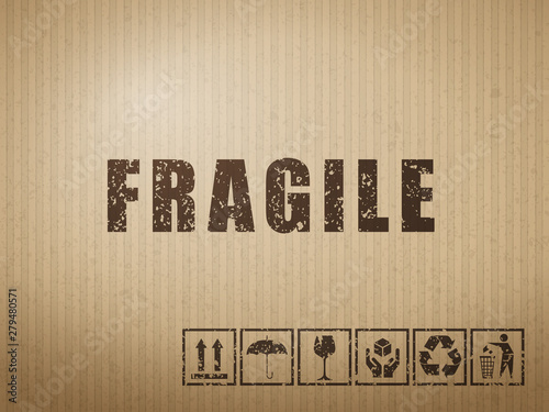 Cardboard fragile symbols