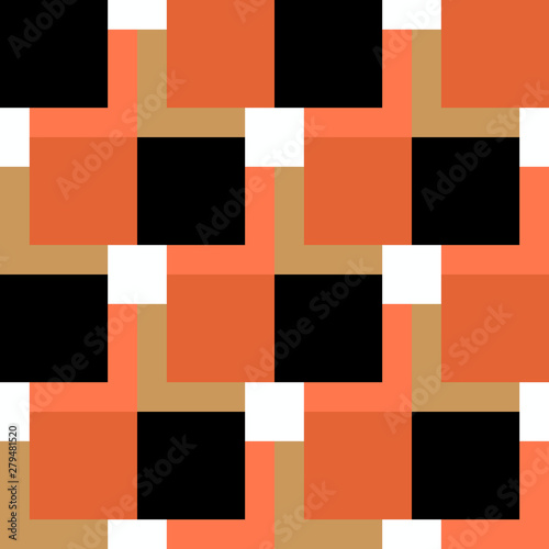 square pattern black and orange on white background. eps 10