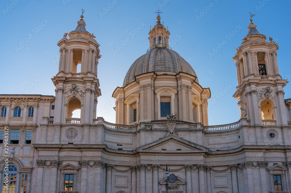 Church of Saint Agnese in Agone on Piazza Navona in Rome, Italy