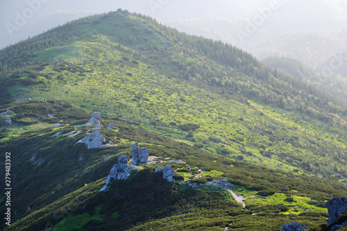 Summer mountain morning landscape. photo