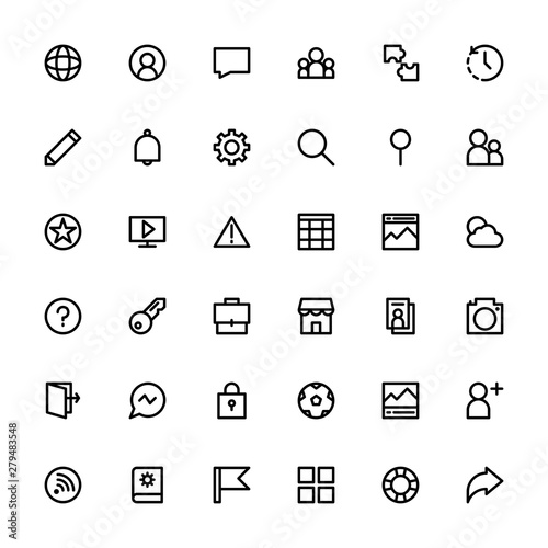 Interface Icon Set Outline 32 px