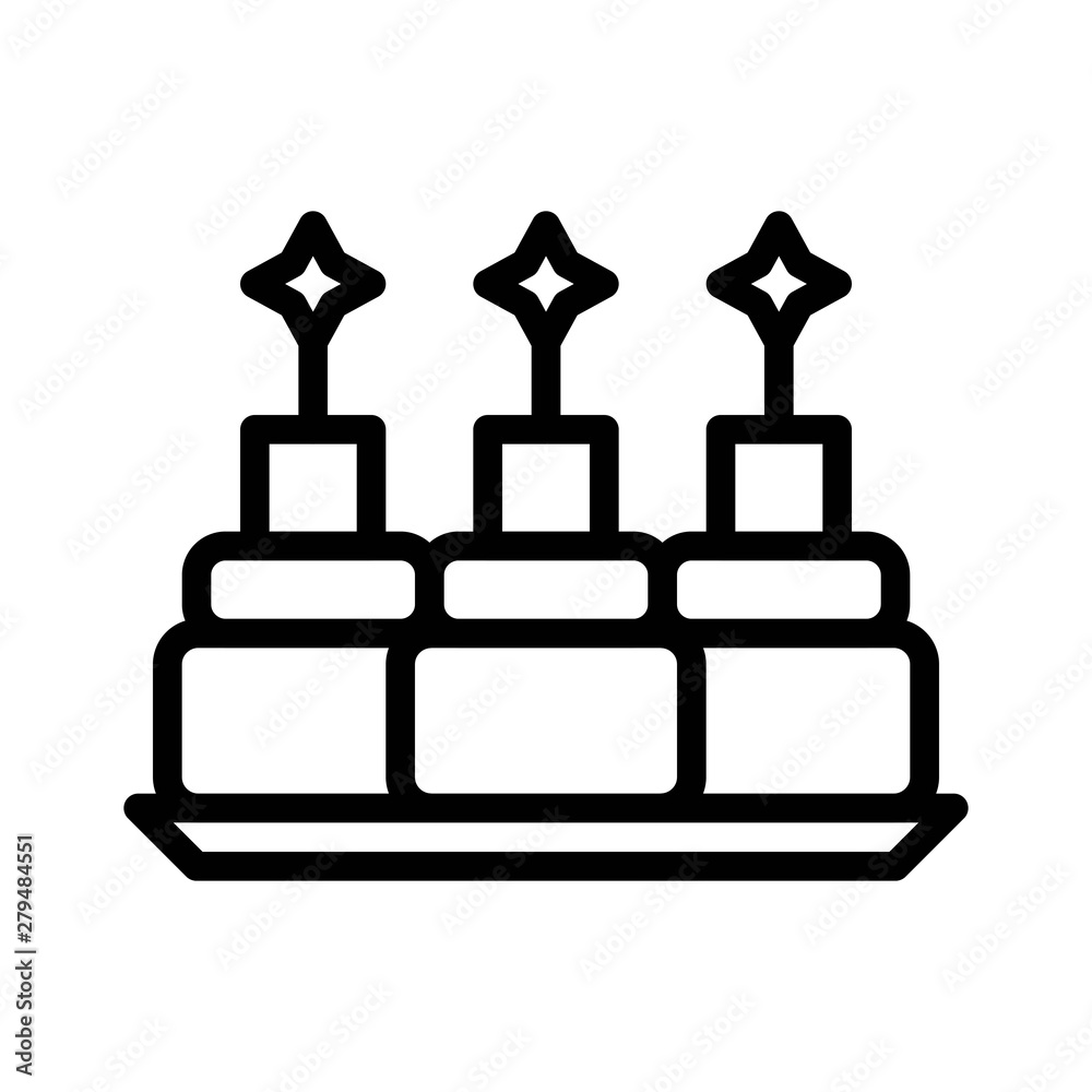 Canape vector, Chirstmas menu line style icon, editable outline