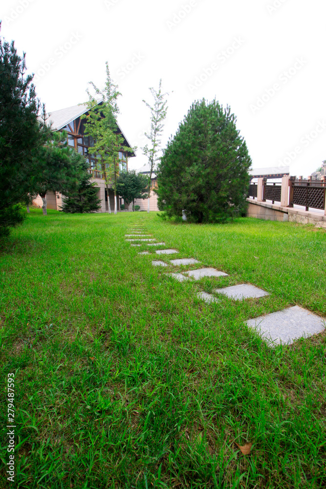 Stone path in the grass