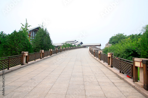 bridge railings and slate floor
