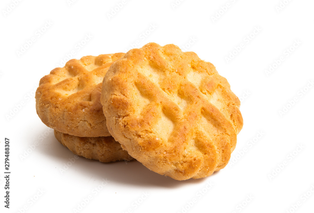 round butter cookies isolated round butter cookies isolated