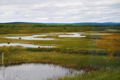 Finnish Lapland landscape with swamp