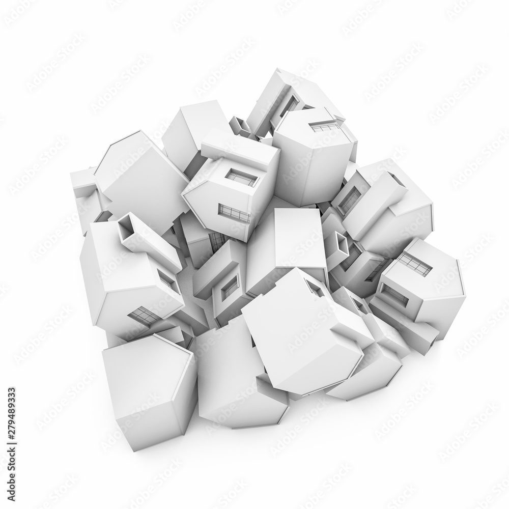houses isolated on white houses isolated on white