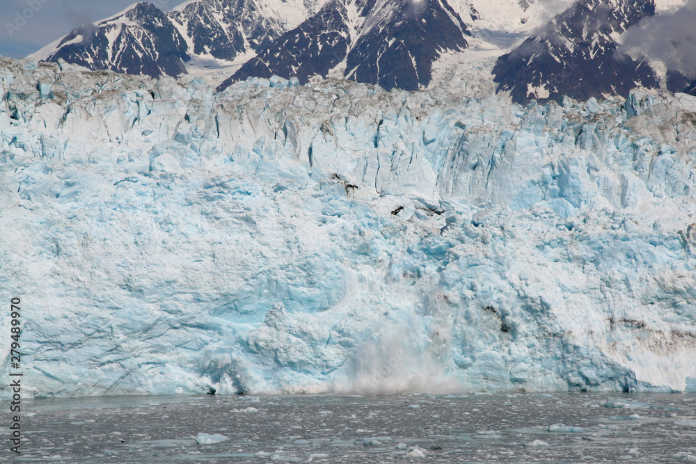 Blue ice face of Hubbard Glacier in Disenchantment Bay, Alaska.