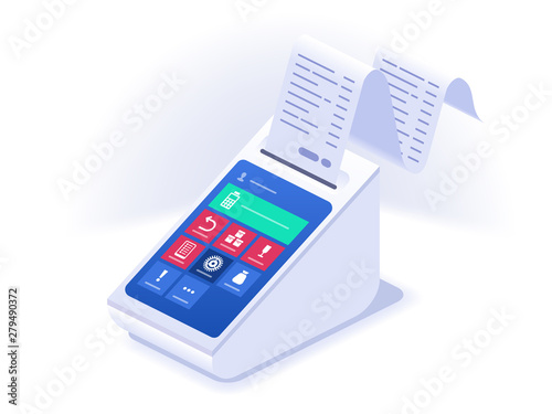 Online cashbox. Electronic receipt or invoice