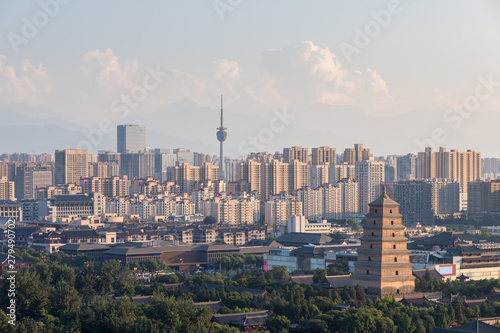 ancient city of xian at dusk photo