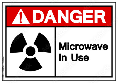 Danger Microwave In Use Symbol Sign, Vector Illustration, Isolate On White Background Label. EPS10