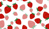 Delicious strawberry background, vector art illustration.