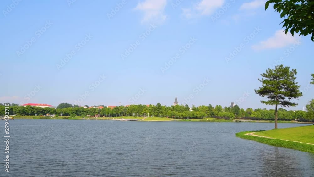 The scenery of Meilan Lake in Baoshan District, Shanghai, China The scenery of Meilan Lake in Baoshan District, Shanghai, China