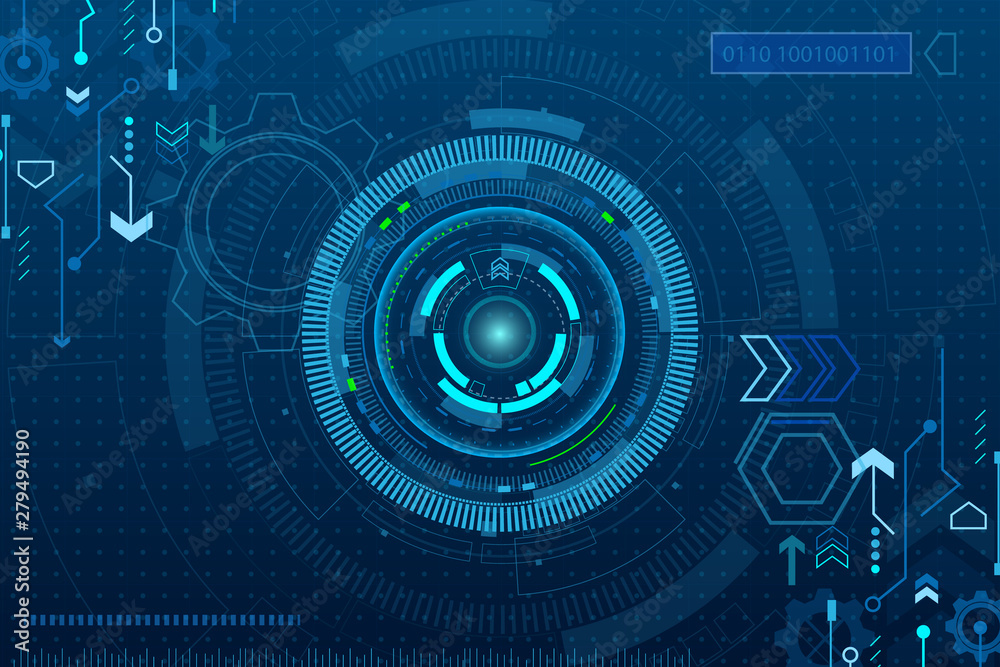 Obraz premium Sci fi futuristic user interface, HUD, Technology abstract background , Vector illustration. 