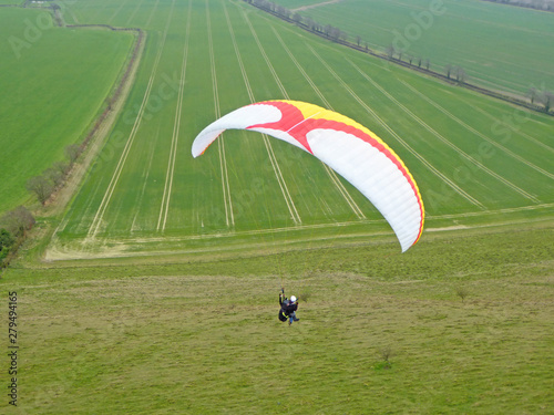 Tandem paraglider in Wiltshire