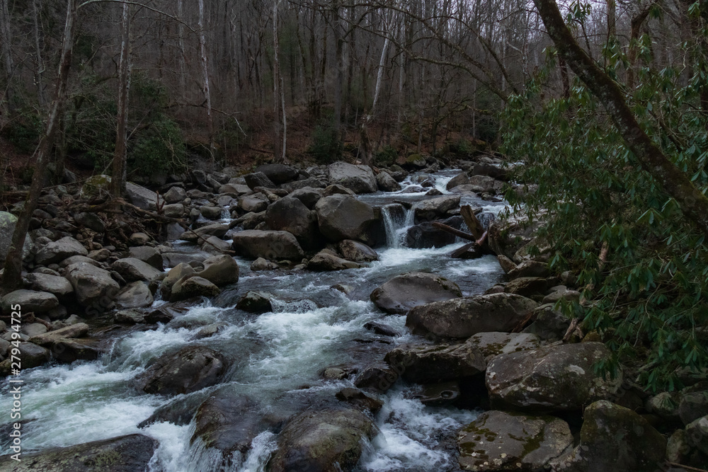 Cascading mountain stream in Great Smoky Mountains National Park Cascading mountain stream in Great Smoky Mountains National Park