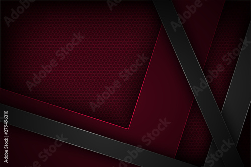 Dark red abstract vector background with overlapping characteristics.