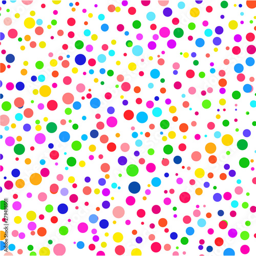 Multicolored circles on a white background. 