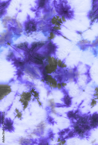 Photography Abstract tie-dye hand painted fabric background with irregular floral spots