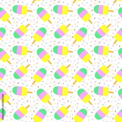 Seamless pattern with colorful ice cream.