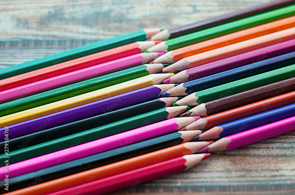 color pencils on white background color pencils on white background