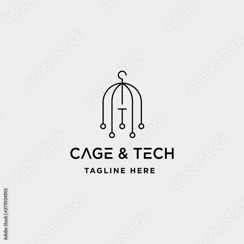 birdcage internet logo design vector wifi house icon siymbol sign