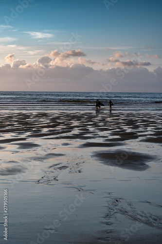 Bay of Biscay in sunset, Donostia, Spain.