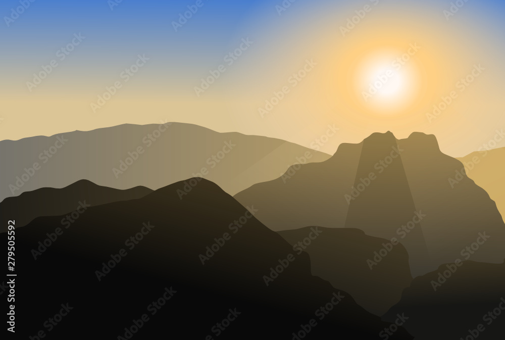 sunrise in mountains