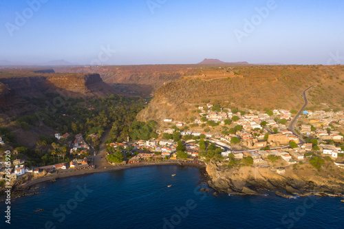 Aerial view Cidade Velha city in Santiago - Cape Verde - Cabo Verde