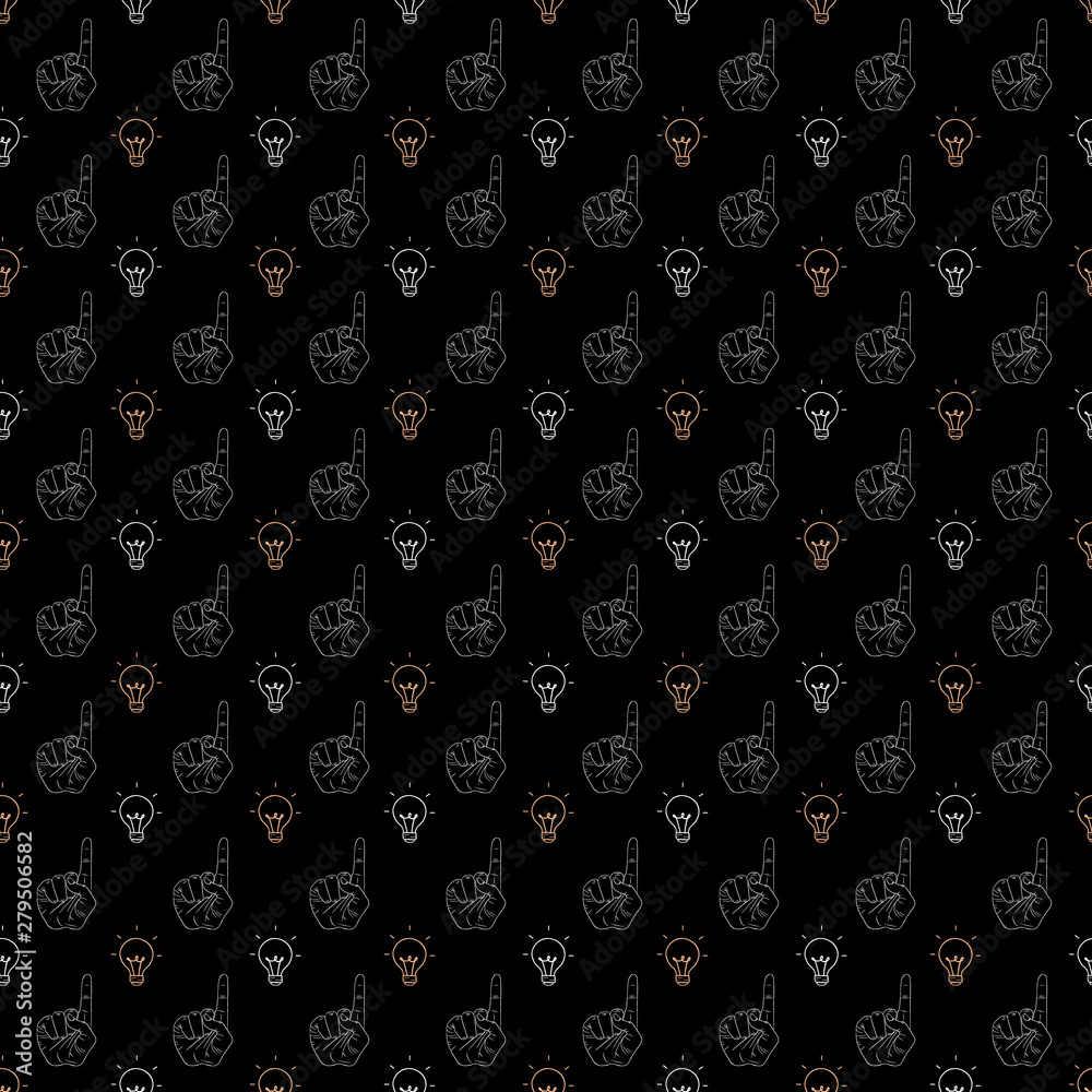 Hand gestures pattern on black background Hand gestures pattern on black background