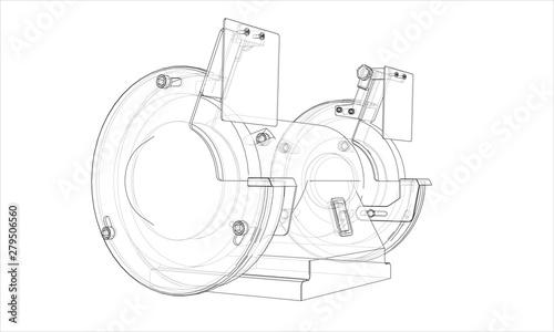 Outline electric grindstone vector