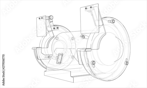 Outline electric grindstone vector