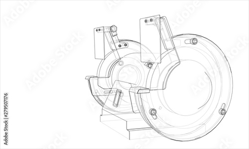 Outline electric grindstone vector