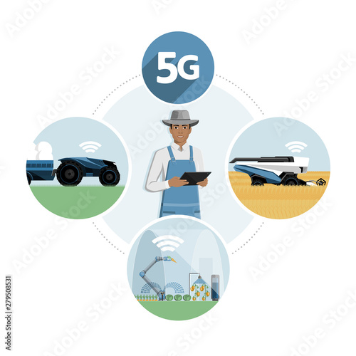 5G network for control smart farm. Smart agriculture 4.0.