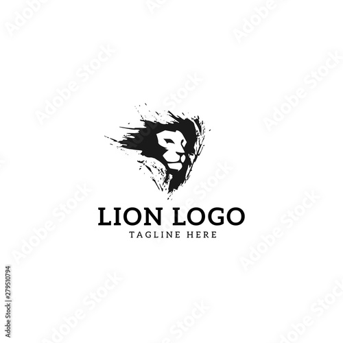 Splash Lion Head Logo Design Template - Vector