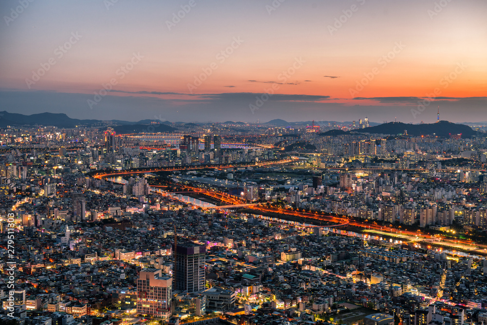 night view of seoul city south korea